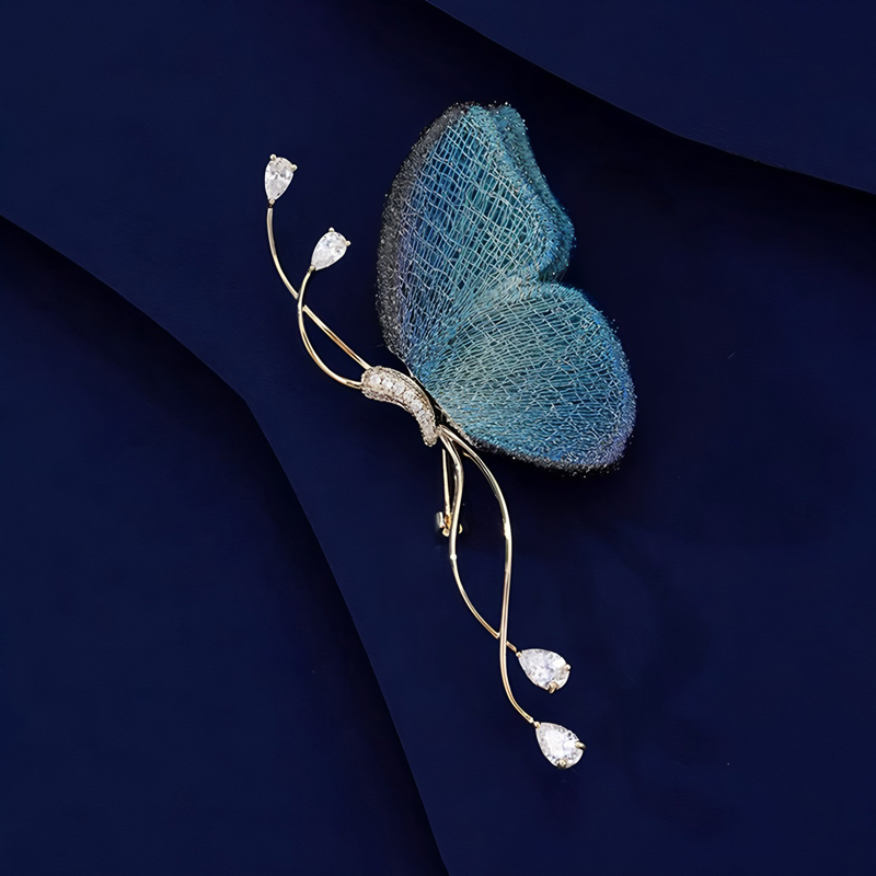 Embroidery Initials Designs - High-end azul inicial borboleta requintado bordado