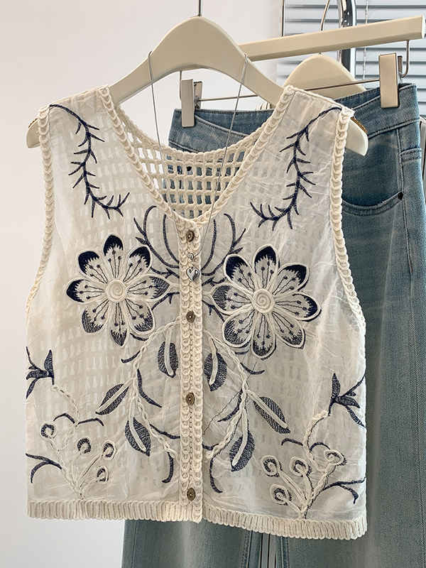 Embroidery Cardigan - Cardigã Feminino de Verão com Bordado