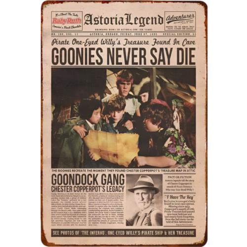 Embroidery Writing - Placa de Metal Vintage Goonies Never