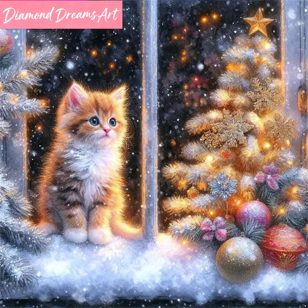 Embroidery Cat - Pintura em Diamante de Gato, Mosaico