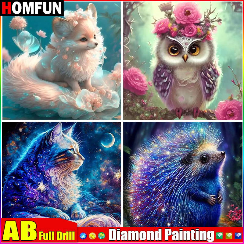 Embroidery Roll Pattern - HOMFUN AB Completa Diamante Bordado 