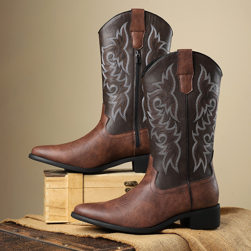 Embroidery Fabric - NOVO: Botas Masculinas de Cano Alto