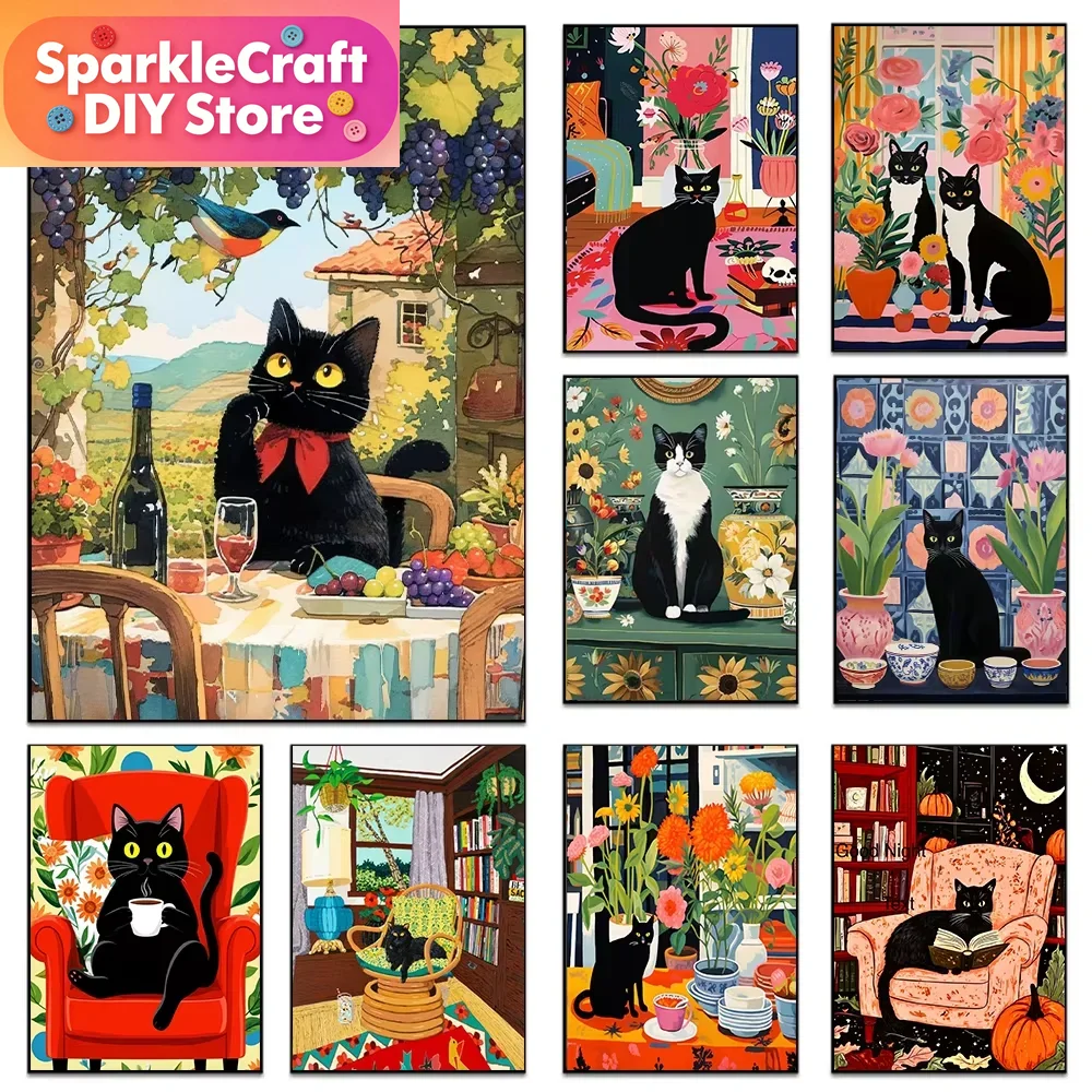 1 peça de pintura de diamante  - Embroidery Cat avaliação e preço
