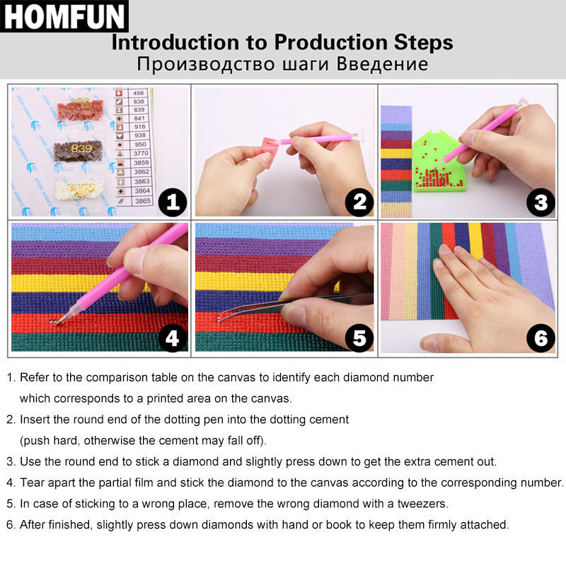 Homfun 5d diamante padrão stra - Embroidery Roll Pattern avaliação e preço