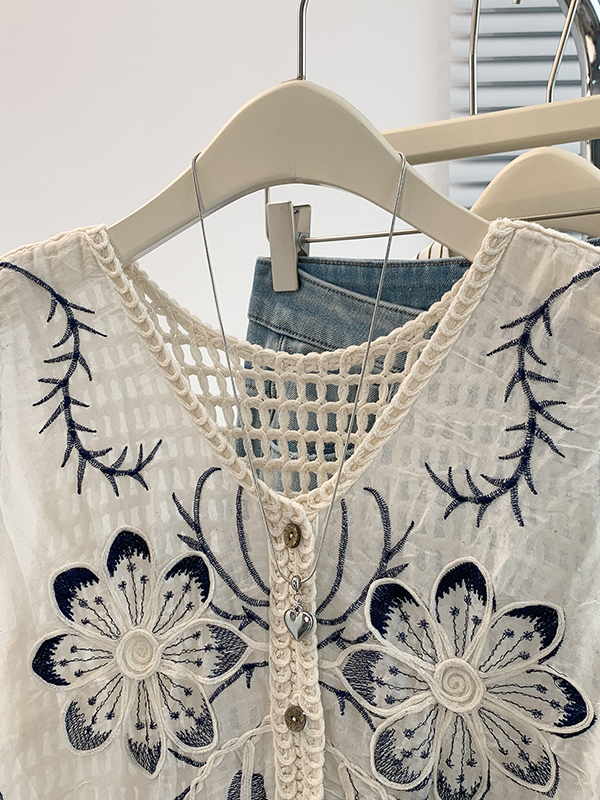 Cardigã Feminino de Verão com  - Embroidery Cardigan avaliação e preço