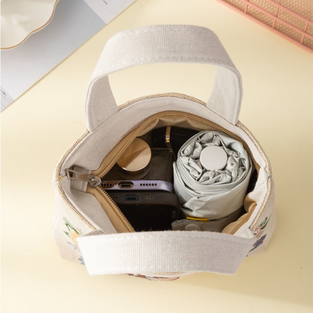 Bolsa de lona bordada com flor - Embroidery Cat avaliação e preço