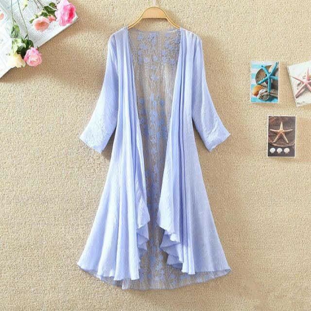 Cardigã Boho de Verão para Mul - Embroidery Cardigan avaliação e preço