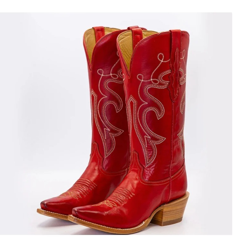 Bota Feminina Country de Couro - Embroidery Design avaliação e preço