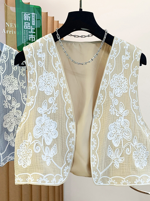 Colete Cardigã Aberto Feminino - Embroidery Cardigan avaliação e preço