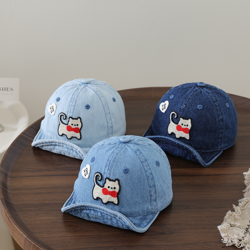 Boné infantil lavável de denim - Embroidery Cat avaliação e preço
