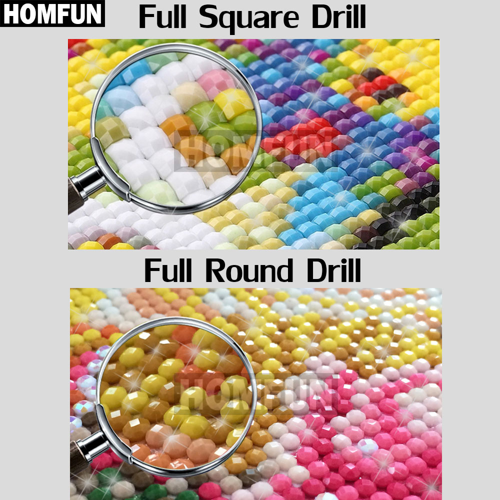 Homfun-pintura diamante, borda - Embroidery Roll Pattern avaliação e preço