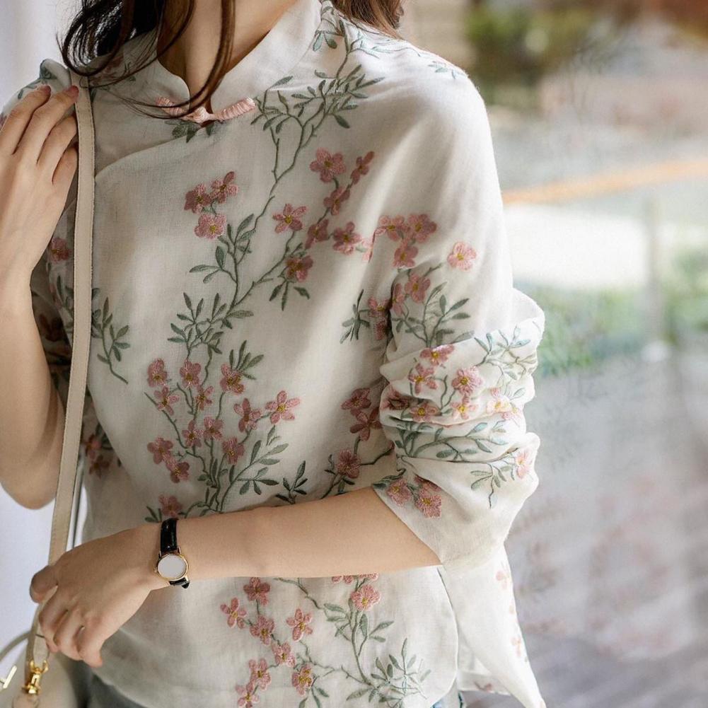 Camisa feminina estilo chinês  - Embroidery Cardigan avaliação e preço