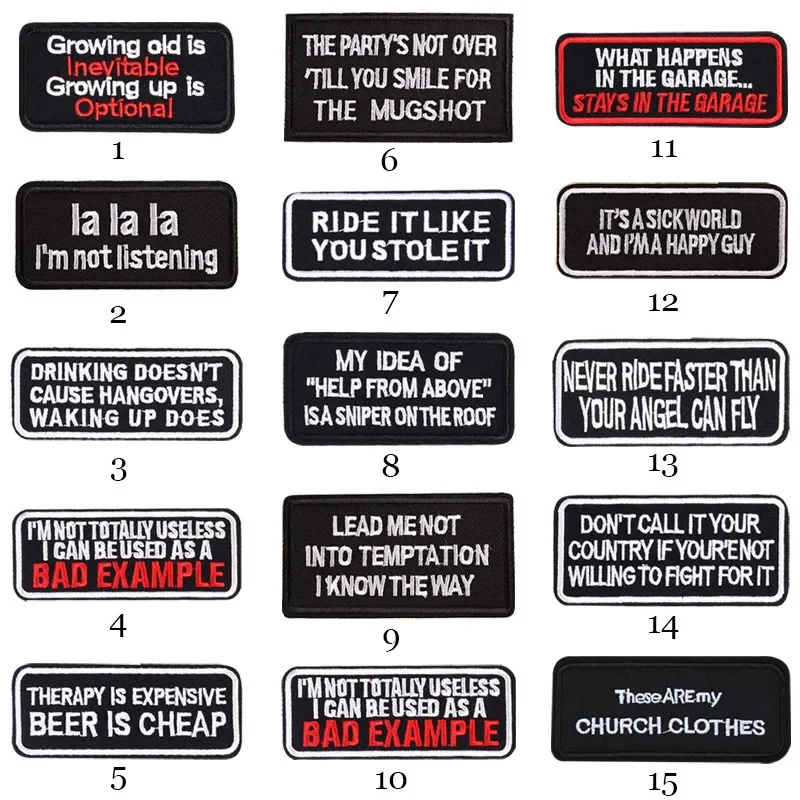 Alfabeto Inglês Slogan Patches - Embroidery Quote avaliação e preço
