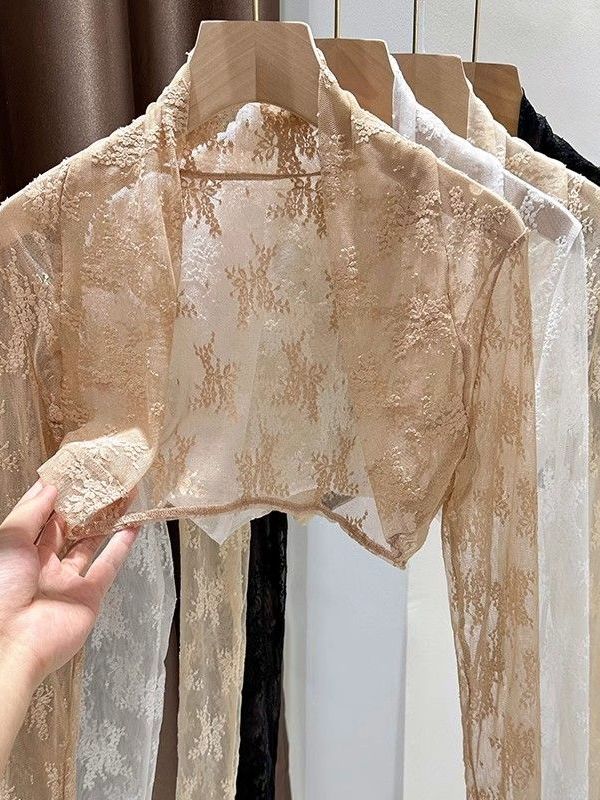 Novo Cardigã Curto de Renda Bo - Embroidery Cardigan avaliação e preço