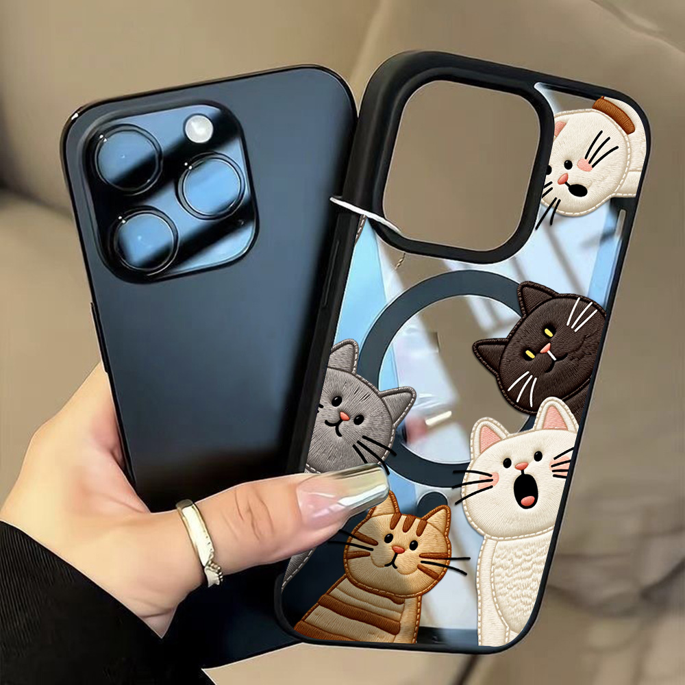Capa de Celular Fofa com Borda - Embroidery Cat avaliação e preço